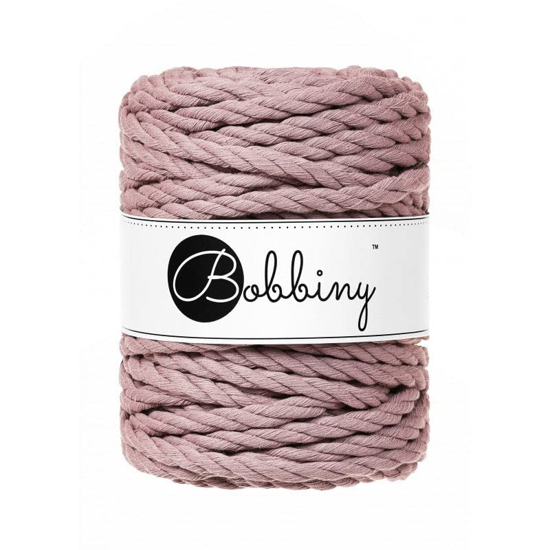 Bobbiny Cordon macramé 3 plis 9 mm (mauve) 30 m