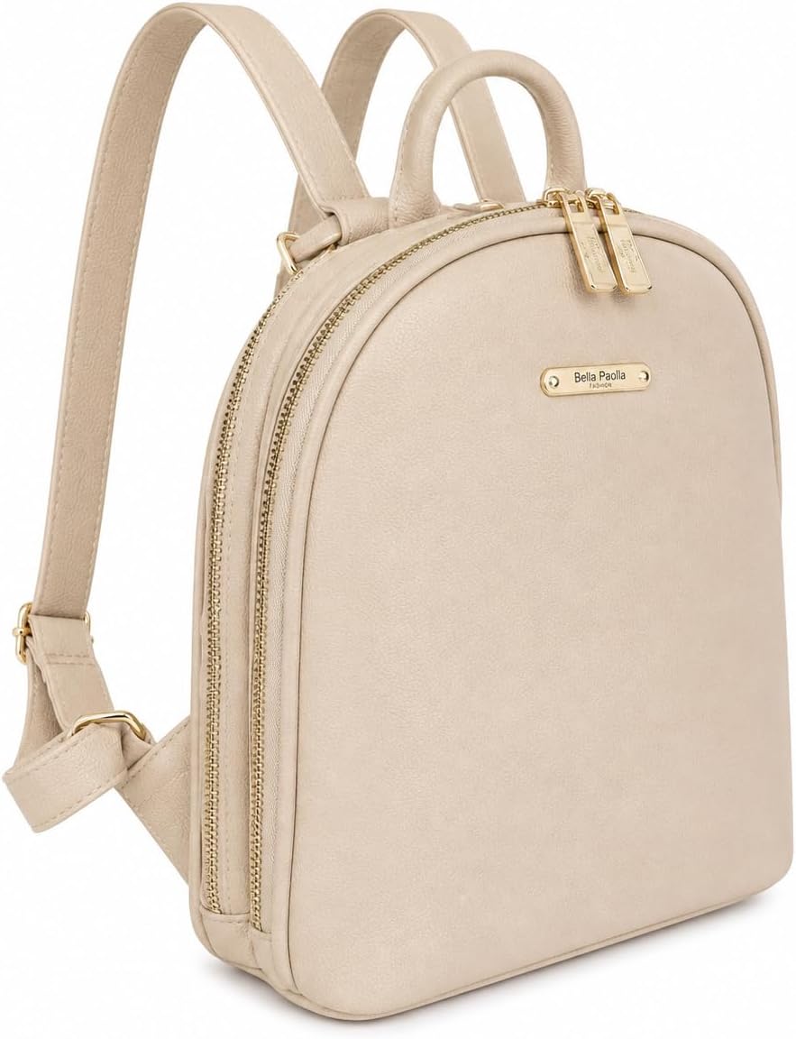Mochila Feminina Couro PU Elegante Com 2 Divisórias Bolso Antifurto Média Alça Tiracolo Ideal para Dia a Dia Trabalho Estudo Viagem