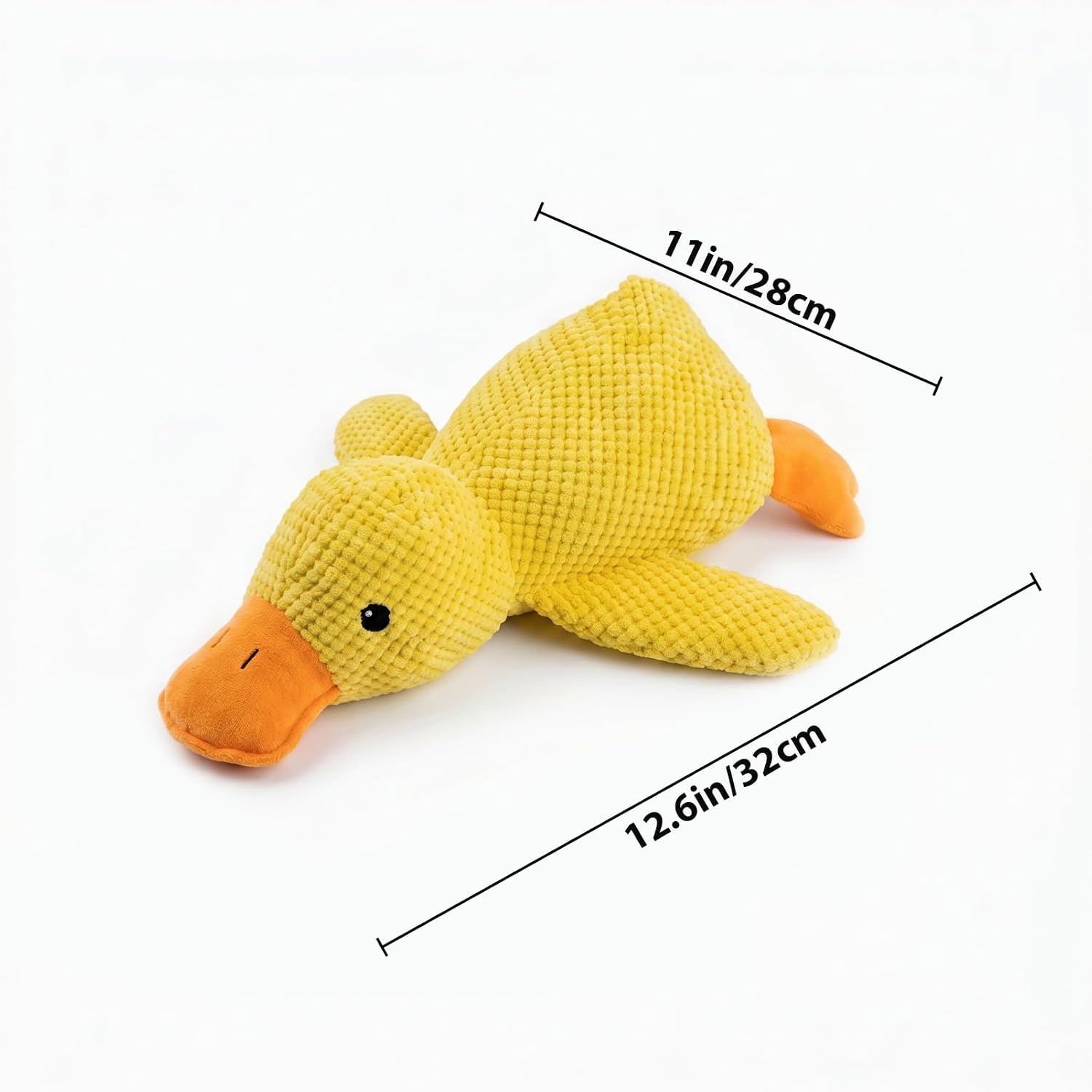 1 Piece Soft Plush Duck Dog Toy, Cuddly Chew-Resistant Squeaky Pet Toy for Puppies, Large & Small Dogs, Comforting Sleep Buddy (Yellow, 32x28cm) image 2