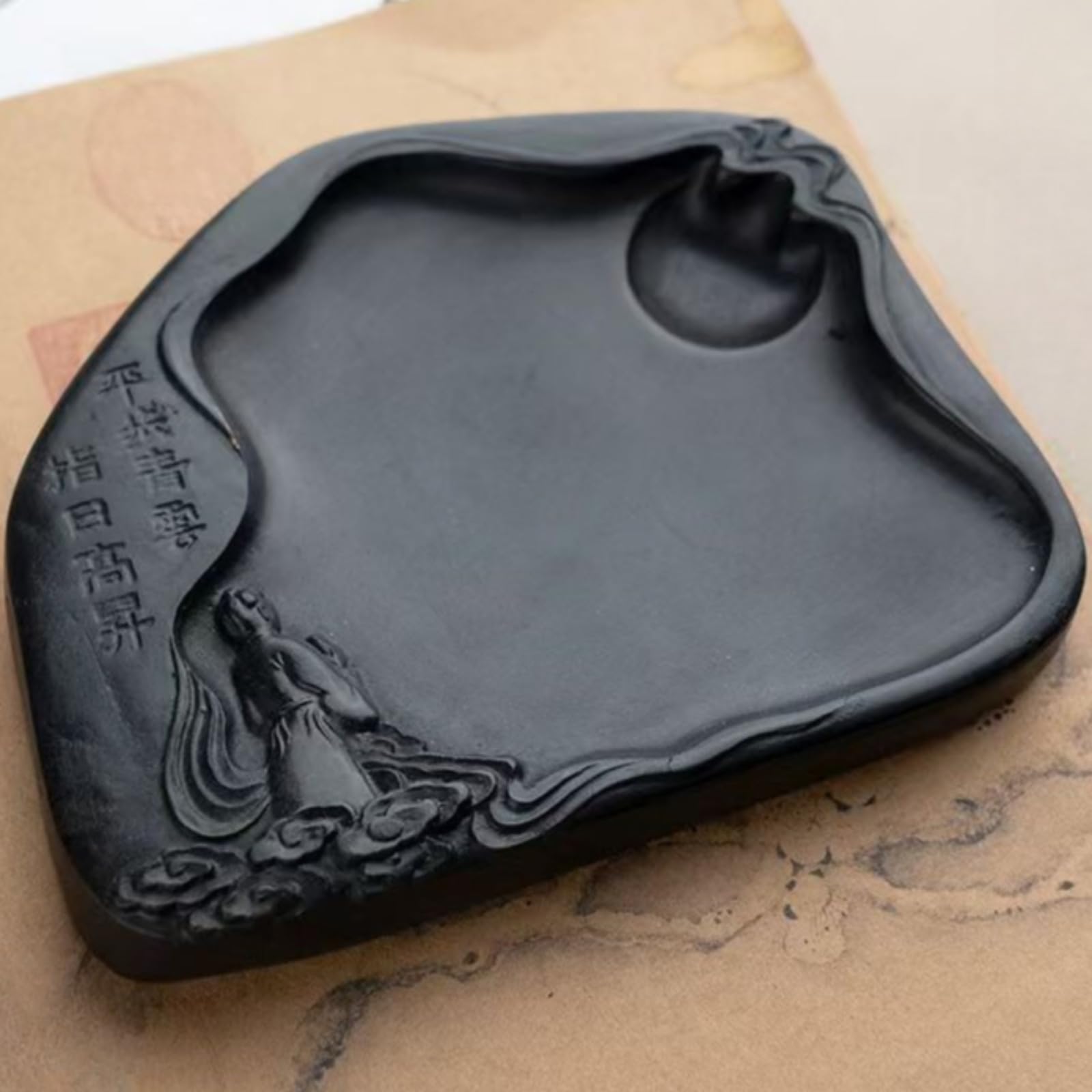 Inkstone Fournitures de calligraphie 15 cm Pierre à encre de style ancien Style chinois