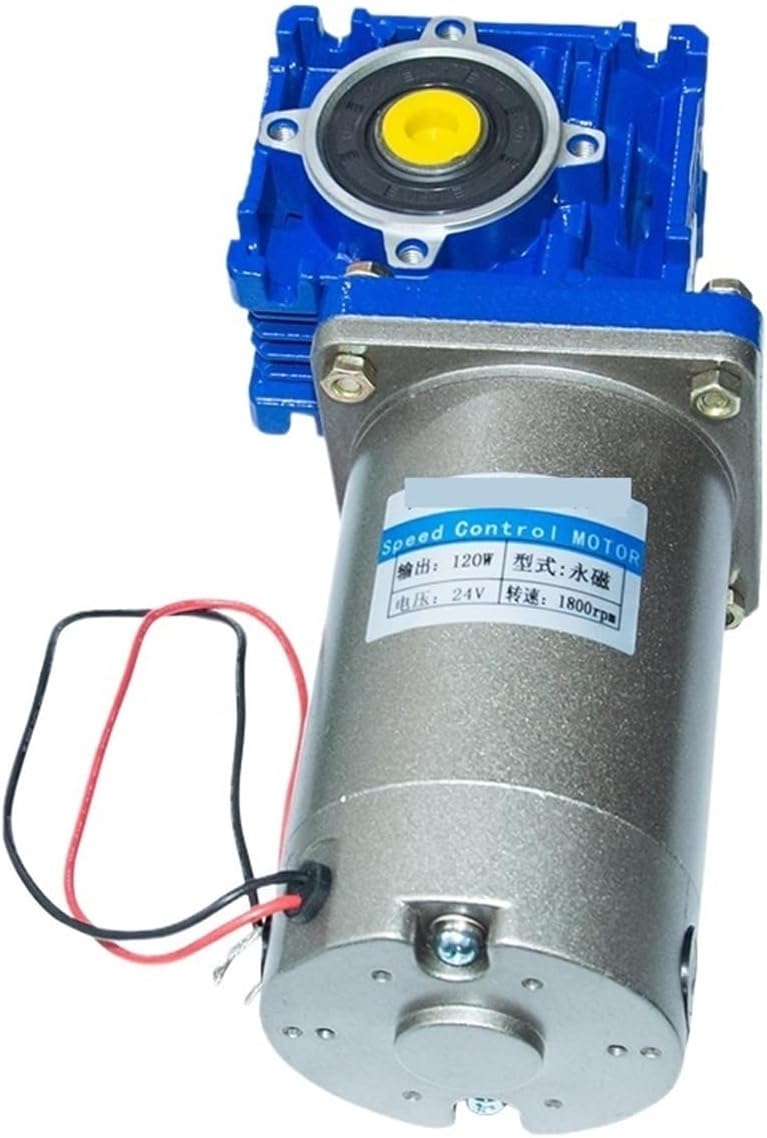 Large DC Worm Gear Motor 12/24/90/220V 120/180/250W 22/30/36/45/60/90/180/240Rpm DC Permanent Magnet Motor with RV030/040Gearbox(250W-90RPM,90V)