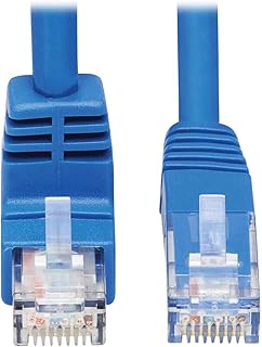 Tripp Lite Down Angle Cat6 Ethernet Cable, Gigabit Molded UTP Network Patch Cable, Blue, 15 ft. (N204-015-BL-DN)
