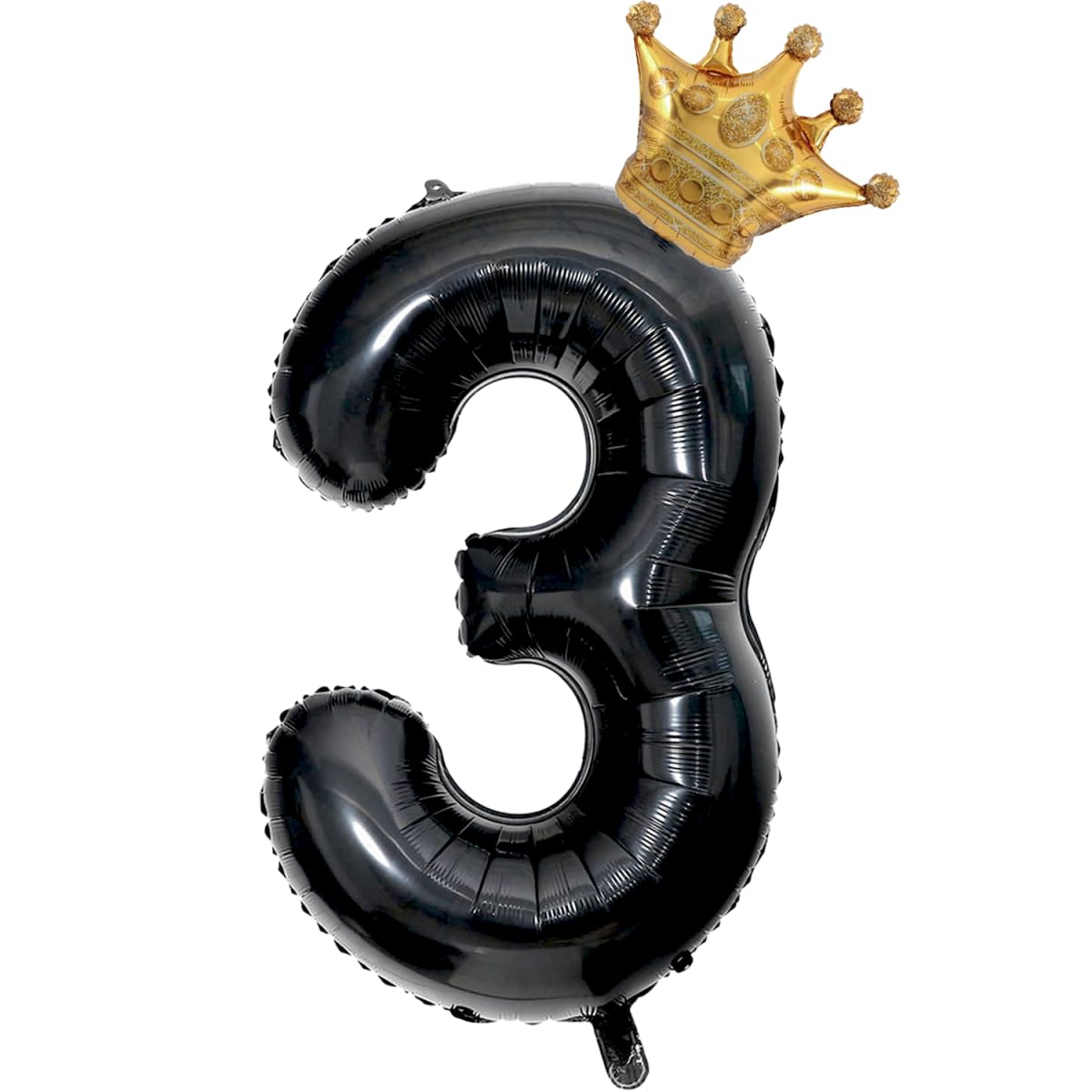 Black 3 Balloon Number, 40 inch Big 3th Birthday Balloon for Black Theme Birthday Party Supplies Anniversary, Wrestling Birthday Party Decorationsfor