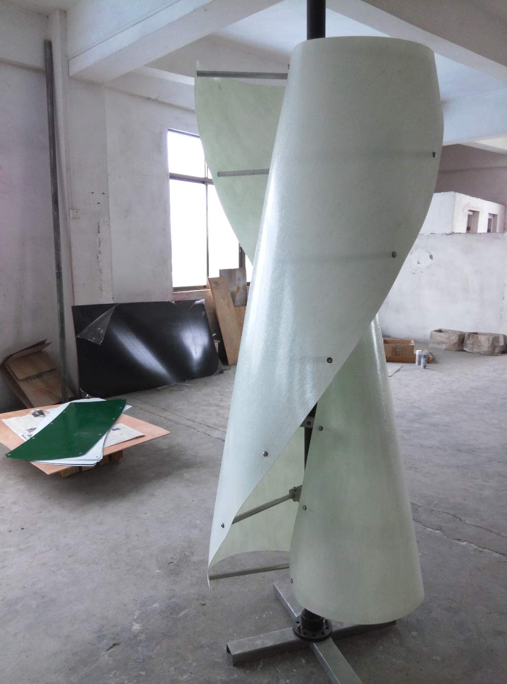 Generador de imán permanente de turbina de viento vertical de 1 KW de 1000 W 24 V 48 V eje molino de viento con controlador híbrido solar MPPT (blanco, 48 V sin controlador)
