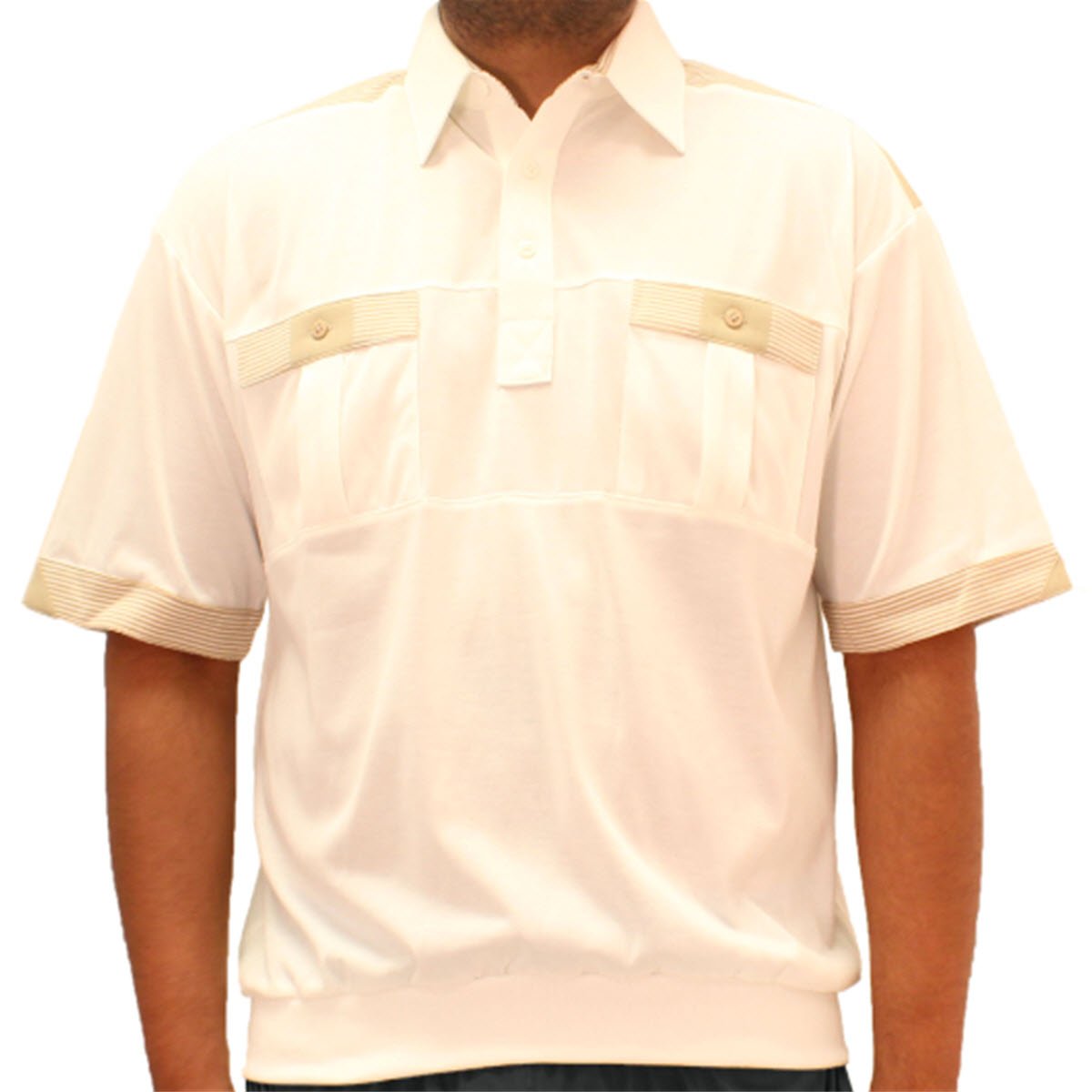 Classics by Palmland Knit Short Sleeve Banded Bottom Shirt 6010-646 Taupe