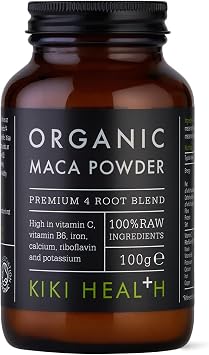KIKI Health Organic Maca Powder | Premium Peruvian Superfood from Peru | Nutrient-Rich Adaptogenic Maca Root Blend | Natural Energy Boost & Hormonal Balance | Versatile & Easy to Use - 100g