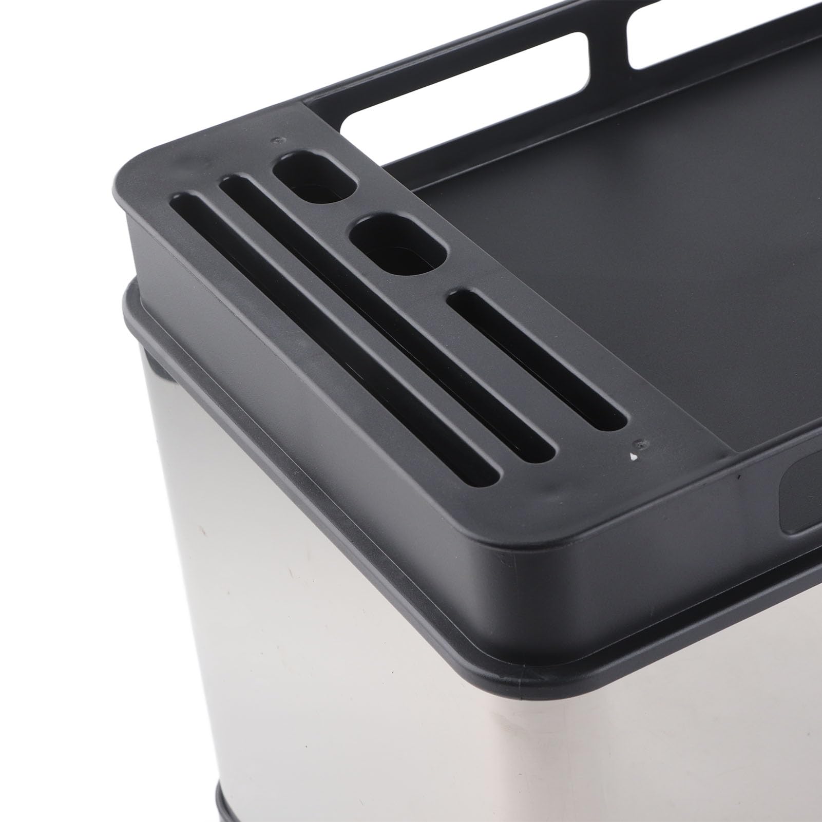 Jiawu Organizador de Encimera de Cocina con Bandeja de Drenaje Transpirable, Caja de Almacenamiento de Botellas de Acero Inoxidable PP, Soporte Multifuncional para Especias para Condimentos,