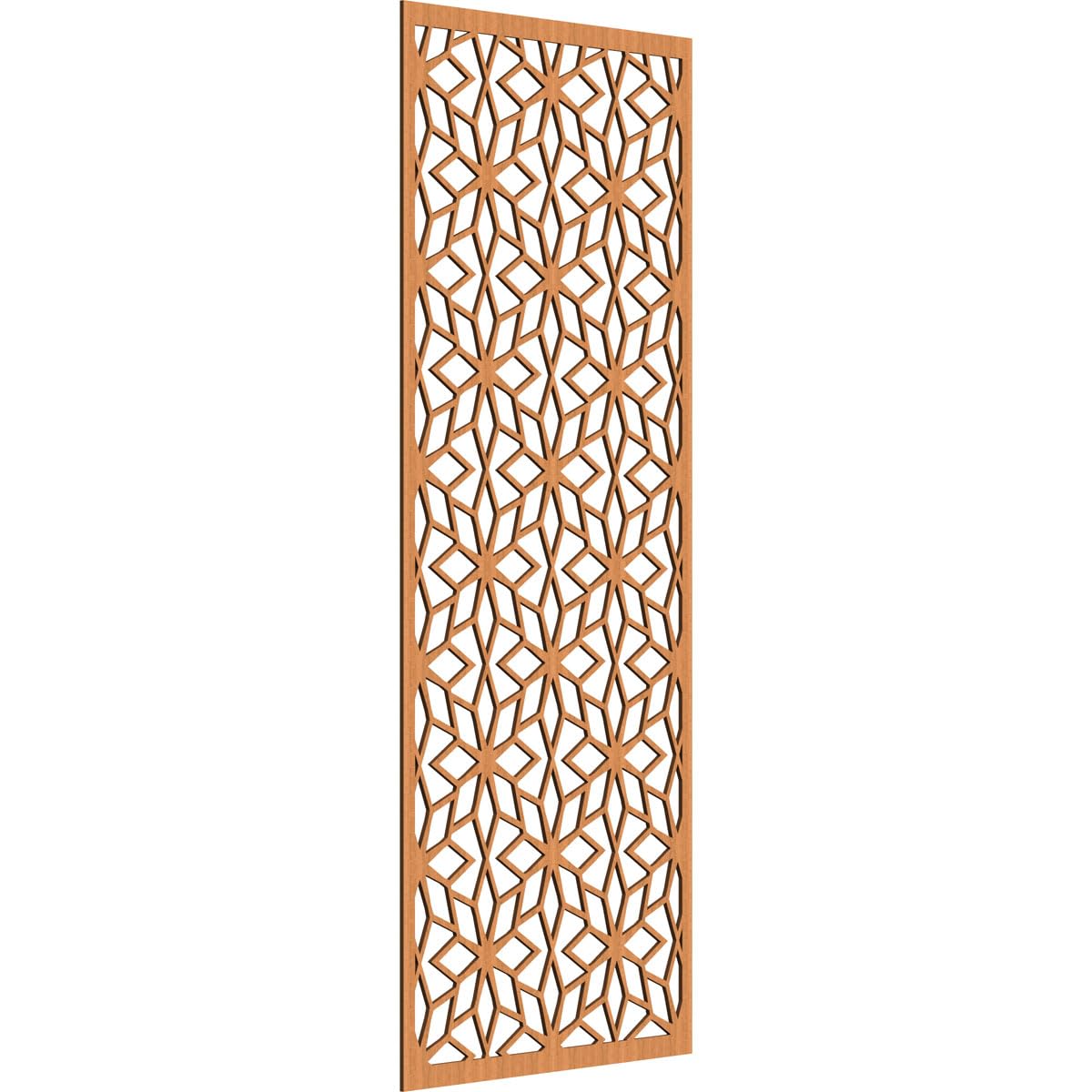 29 3/8"W x 74 3/8"H x 1/4"T Lake Decorative Fretwork Wood Wall Panels, Cherry