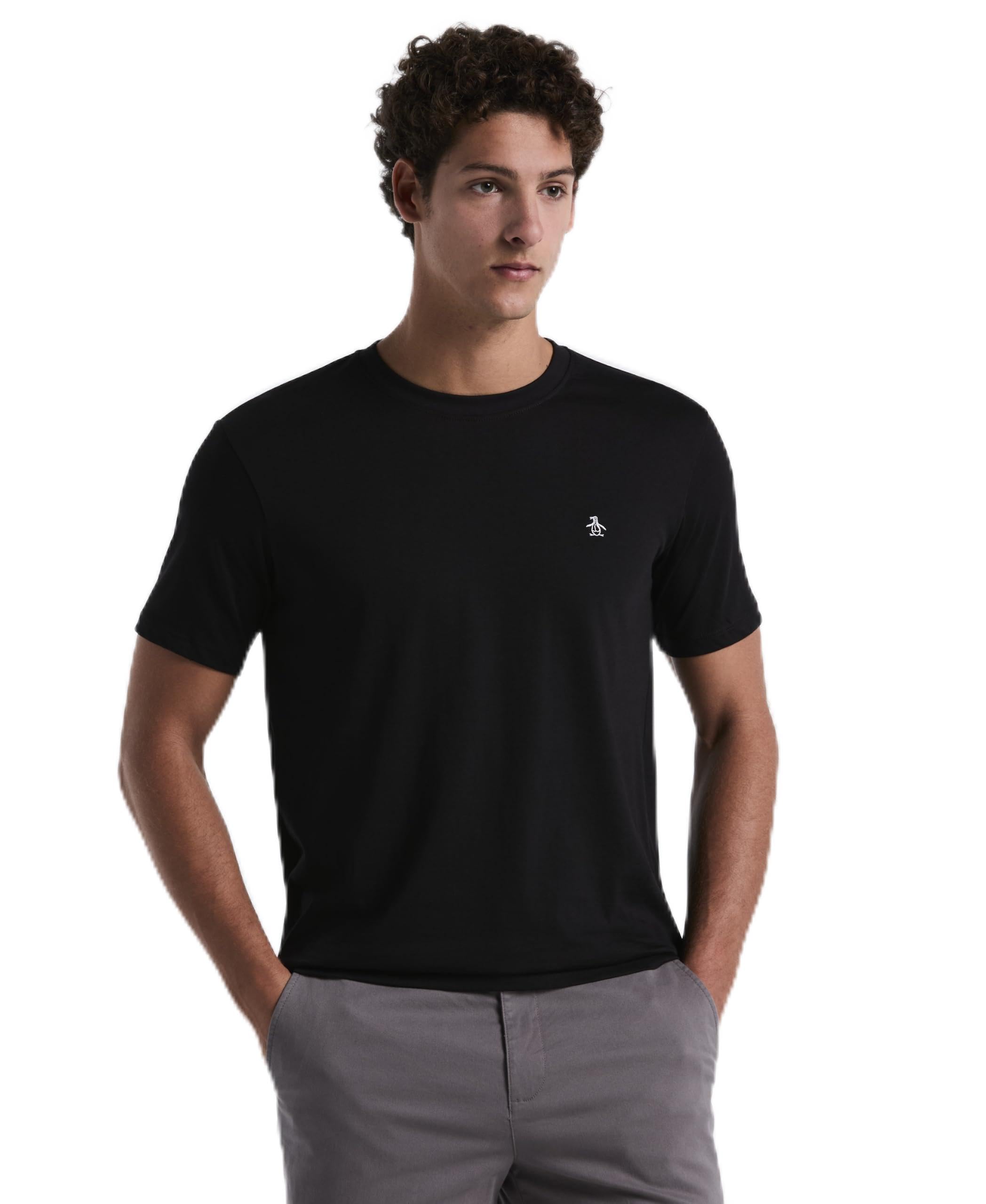 Original Penguin Men's Black Pin Point Embroidered T-Shirt in Size XS, Sports Direct