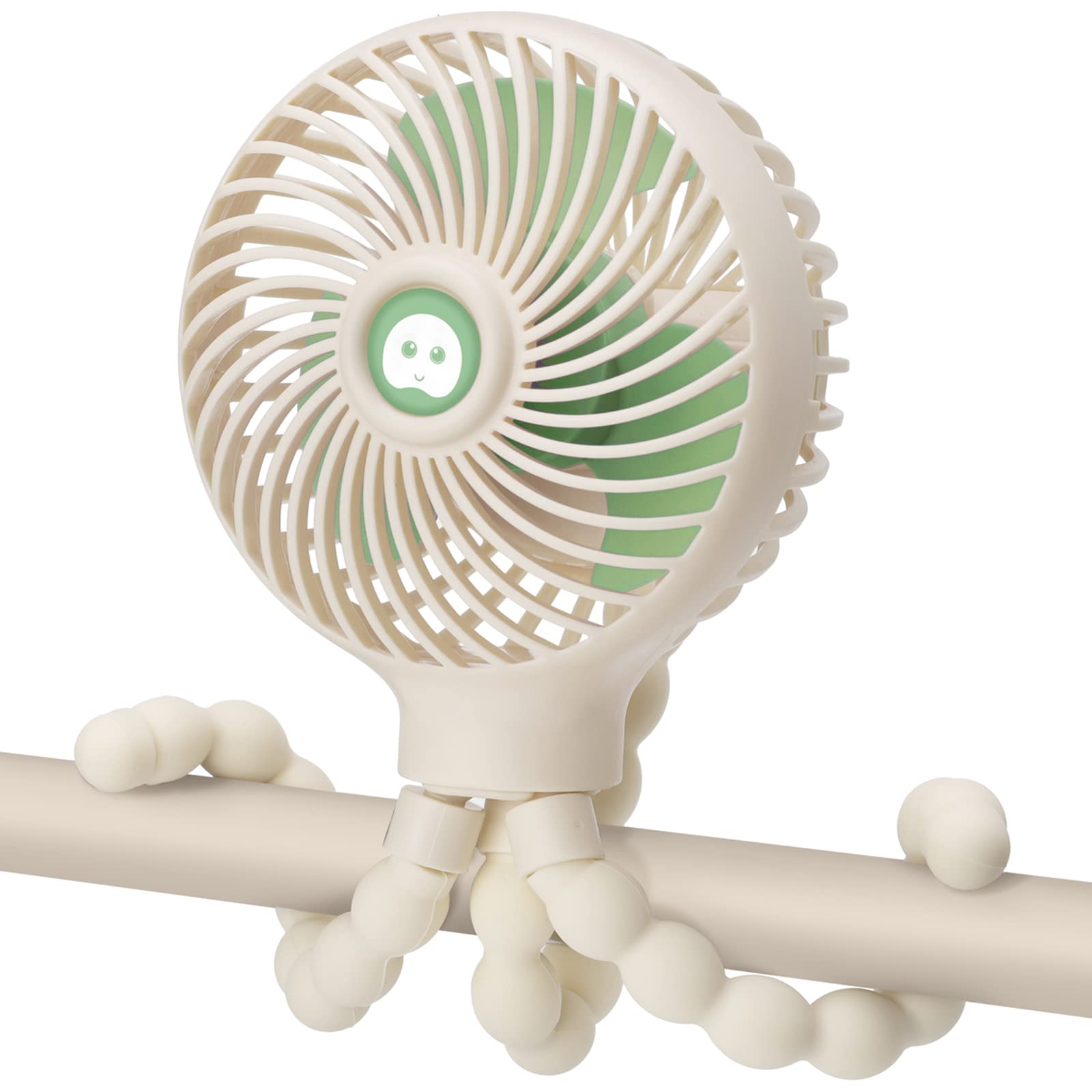 Pram Fan Stroller Fan USB Fan Rechargeable Portable Fan, Battery Operated & 360° Rotation Adjustable Personal Fan for Baby Stroller PushChairs Beds Camping Travelling, Holiday Essentials for Kids