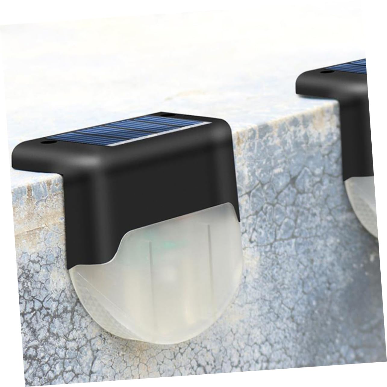 Lampada Solare per Gradini LED da Esterno Ip55 4 Pezzi Nero | Abs, Controllo Luce Intelligente, Illuminazione Decorativa Notturna, Batteria 1, 2v 1000ma e Pannello 2v 80ma