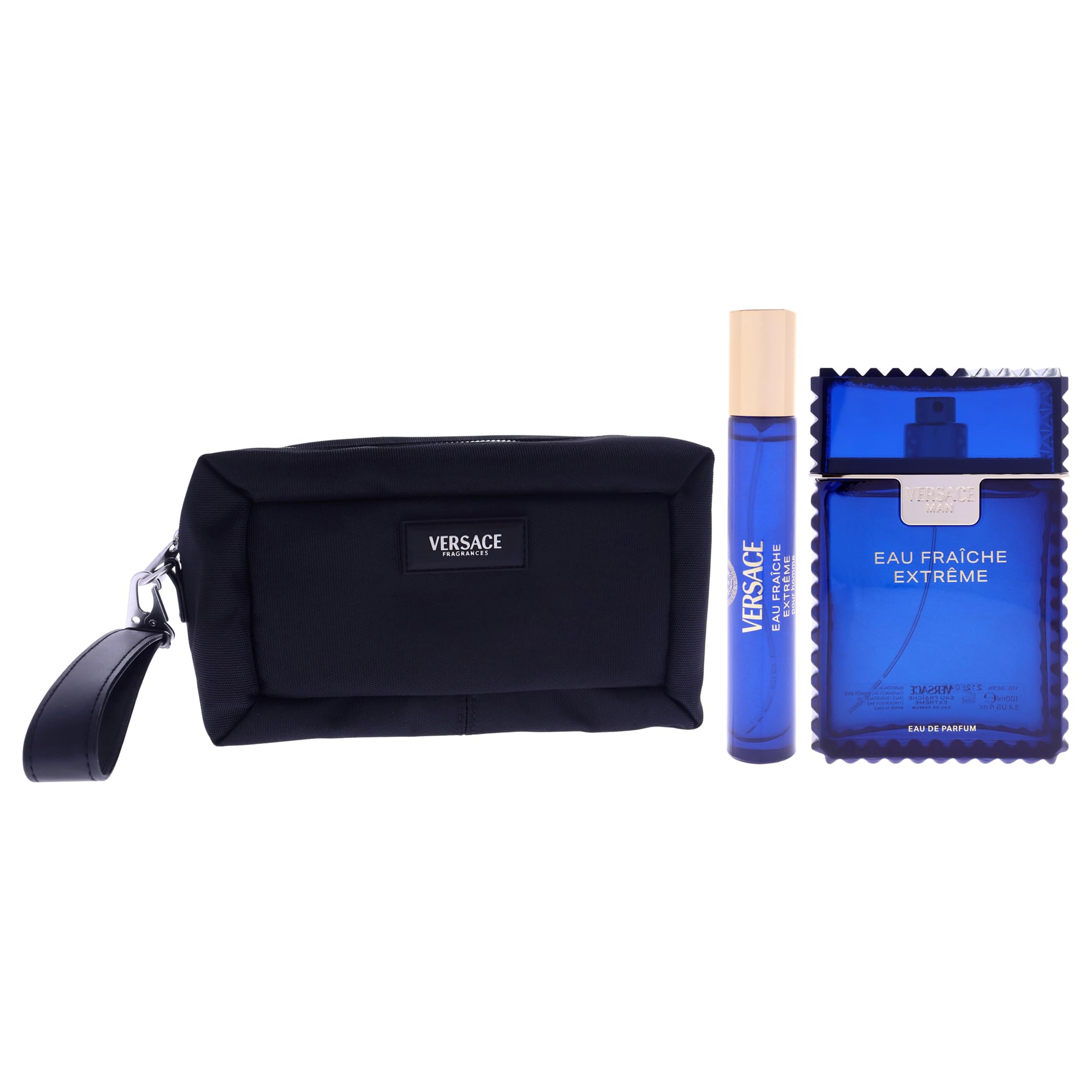 Versace Eau Fraiche Extreme Eau de Parfum Geschenkset 2025, 100 ml Eau de Parfum, 10 ml Reisespray und Kulturbeutel