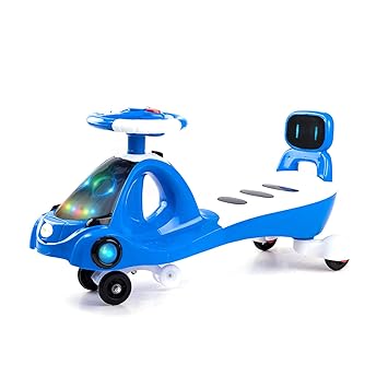 Baybee Miramar Hound Baby Swing Magic Car Free Wheel Magic Car and Music | Push Car Ride on Car for Kids for 2 to 5 Years ( Blue )