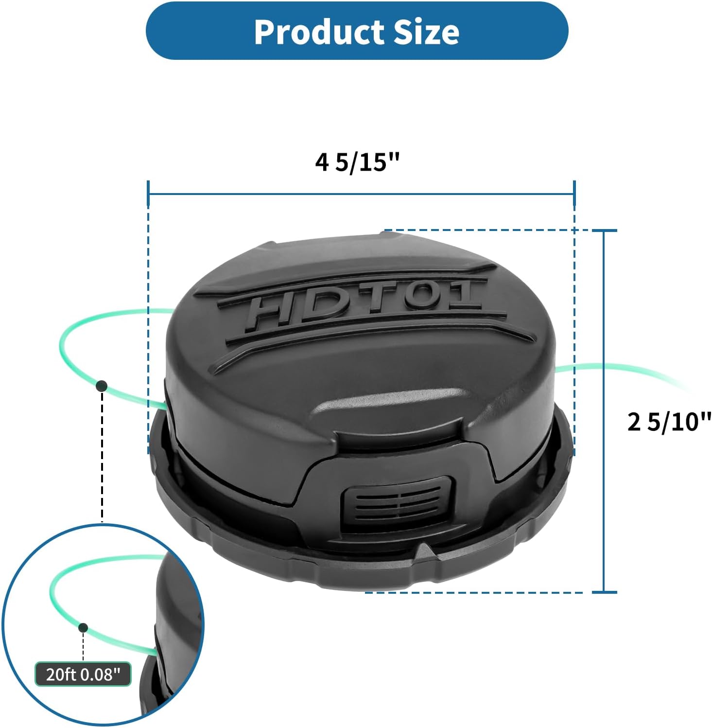 DWO1DT995 Replacement Trimmer Head with Gloves, Compatible with De Walt DCST920 DCST922 DCST925 DCST970 DCST990 DCST991 Cordless String Trimmer, Replacement Trimmer Spool Line 0.080" 20Ft
