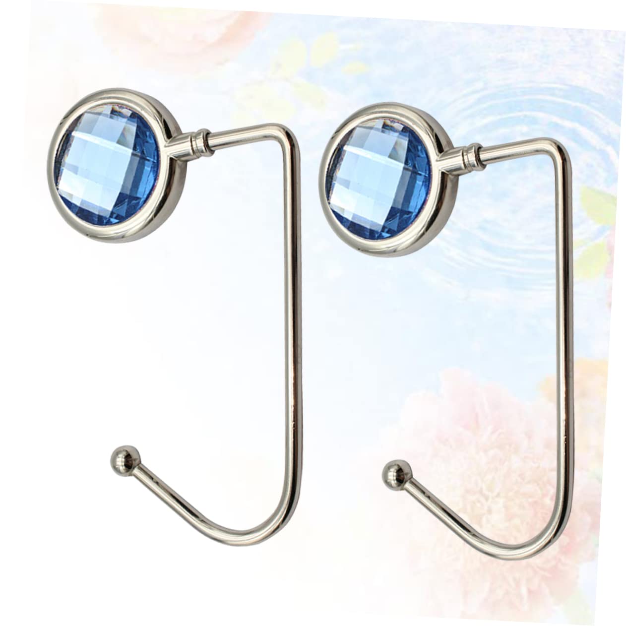 WOFASHPURET 2pcs Desktop Bag Hook Purse Hanger for Table Blue No-Slip Base Pad Handbag Hook Schoolbag Hook Backpack Hook