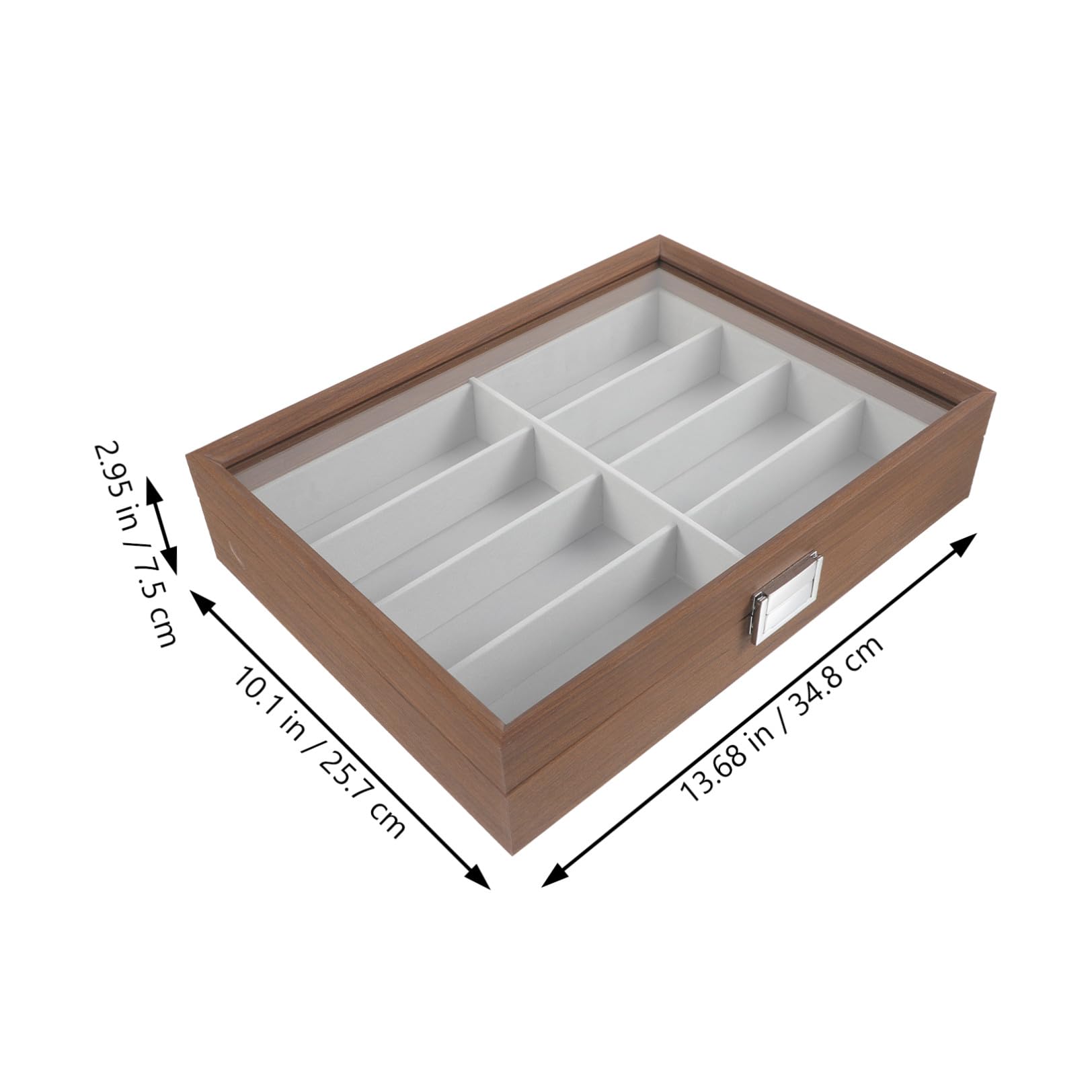 Organisateur de Lunettes en Bois 8 Emplacements, Boîte Rangement Lunettes Scratch-free et Fonction Protective pour Fête Estivale à Domicile ou Bureau