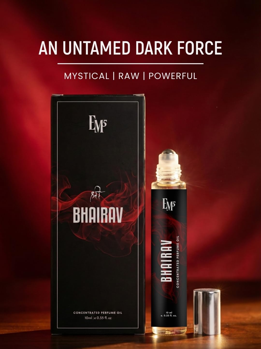 EM5 Bhairav Concentrated Perfume Roll-On for Men | Dark, Animalic, Smoky, Tobacco, Leather & Oud Fragrance | 100% Alcohol Free | Strong & Long Lasting Perfume Roll On | 10 ml 2