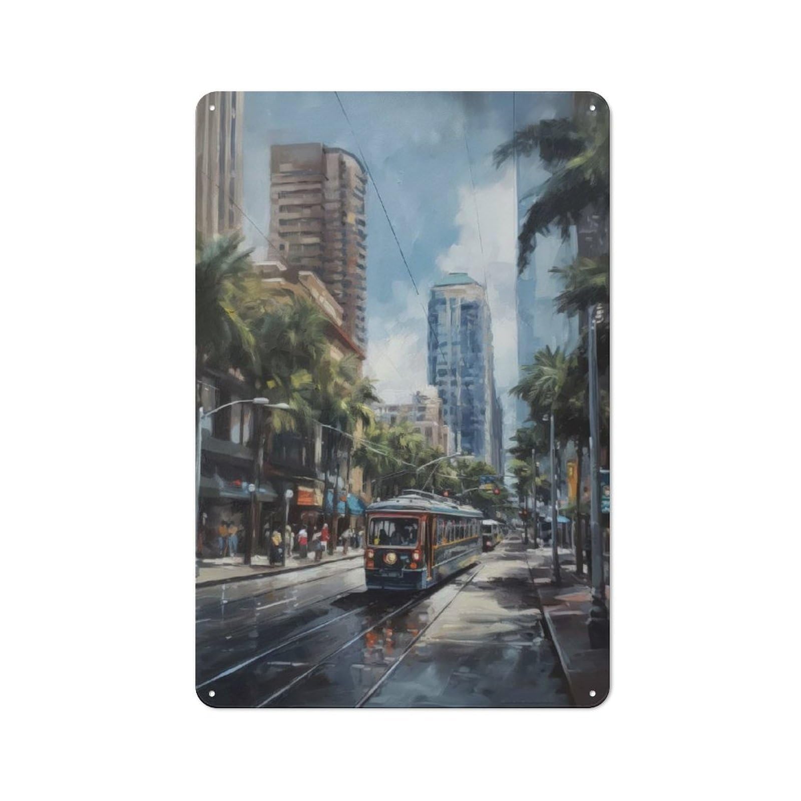 Junmoney San Diego Charm Usa Metal Wall Sign 30X20cm Featuring For Workshop Wall, For Makers And Diy Enthusiasts