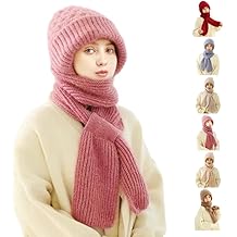 2026新款集成护耳防风帽围巾 冬季保暖针织厚款保暖护耳帽围巾女