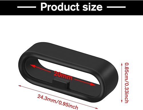 Miniatura 2 de Correa de reloj, anillos de silicona para reloj, 10 correas de repuesto negras para reloj, piezas de anillos de sujeción de sujeción de correa de