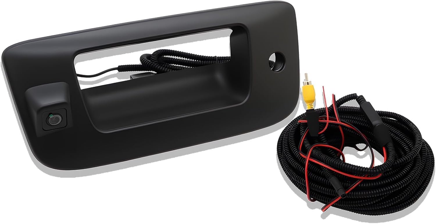 Tailgate Handle Backup Camera Compatible with 2007-2014 Silverado Sierra 1500 2500HD 3500HD 170 Viewing Angle, Reversing View Park Assist Camera, Rear View Camera