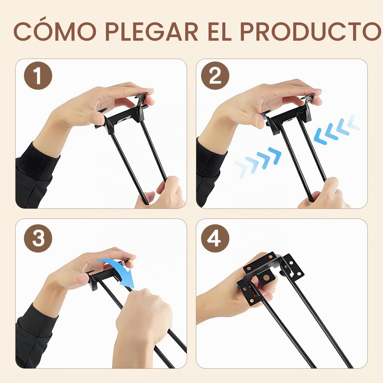 4Piezas Patas de Mesa Plegables de Metal Negras Patas de para Muebles Altura y Estables Soporte para Escritorios y Mesas