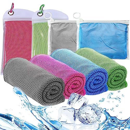 BDSHUNBF 4 Piezas Toalla de Enfriamiento, Toalla Gimnasio Microfibra, Toallas de Microfibra Cooling Towel para Fitness, Deporte, Viajes, Yoga (30 x 100 cm)