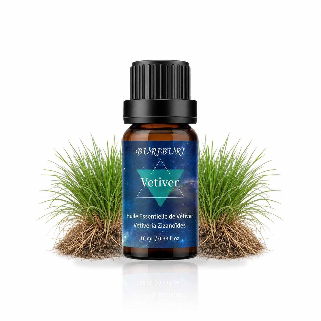 BURIBURI Vetiver Essential Oil, Woody Aroma for Candle Making 10ML