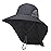 PFFY Sun Bucket Hats for Men Women 3 Wide Brim UPF 50+ Fishing & Beach Hat with Neck Flap Solid Darkgray
