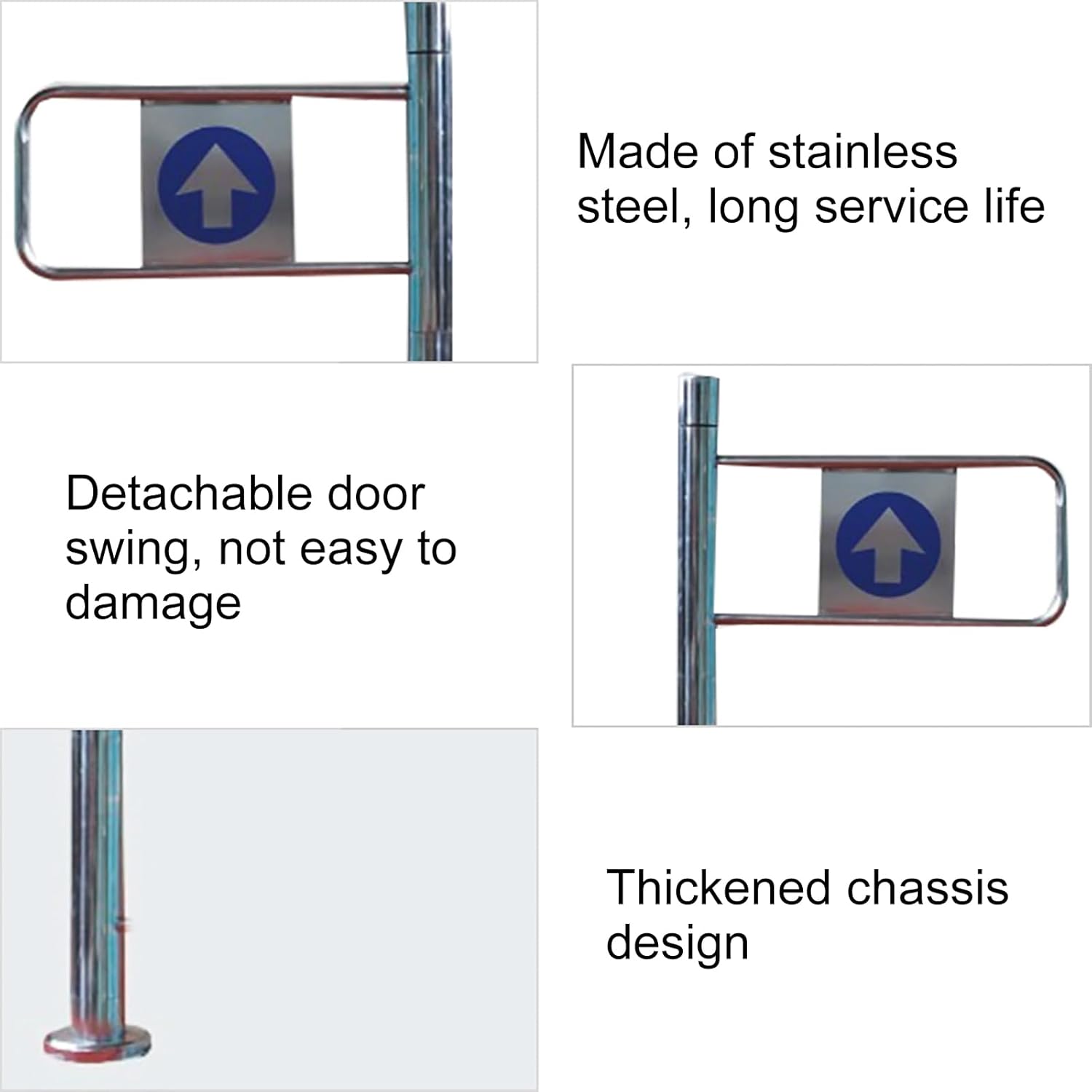 Automatic Closing Single Door for Supermarkets & Libraries One Way Hand Push Safety Entrance 70x97 cm Passage Door for Scenic Stores (Left)