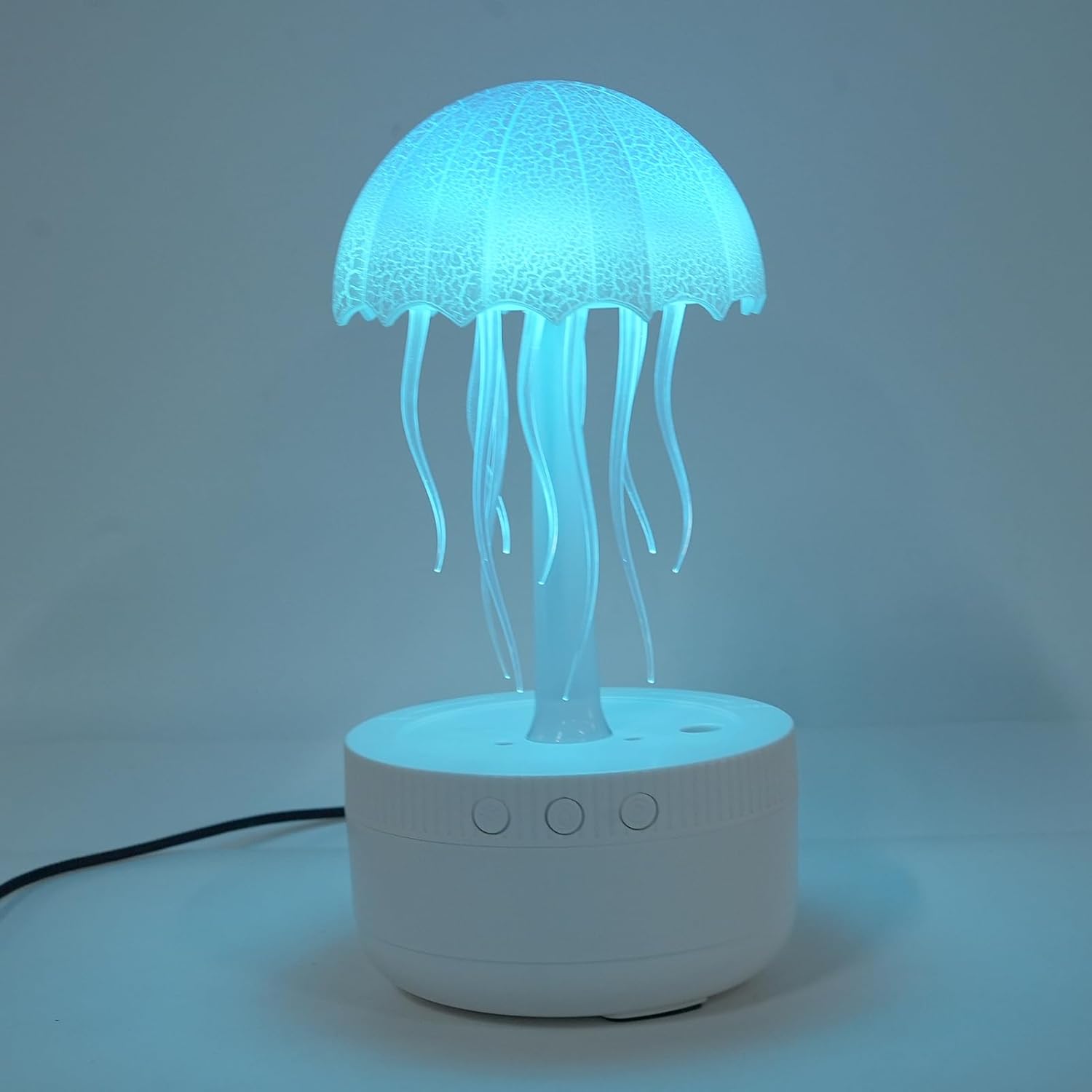 Jellies Humidifier, Large Capacity Auto Power Off Aromatherapy Esserntial Oil Diffuser with Color Light for Home Bedroom Office Hotel (Patterned White)