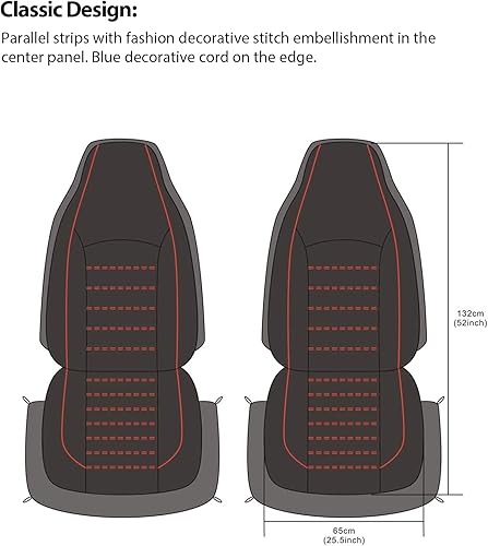 Miniatura 7 de TOYOUN fundas de asiento delantero de cuero sintético universales para automóvil, se adaptan a la mayoría de los autos, camiones, vehículos
