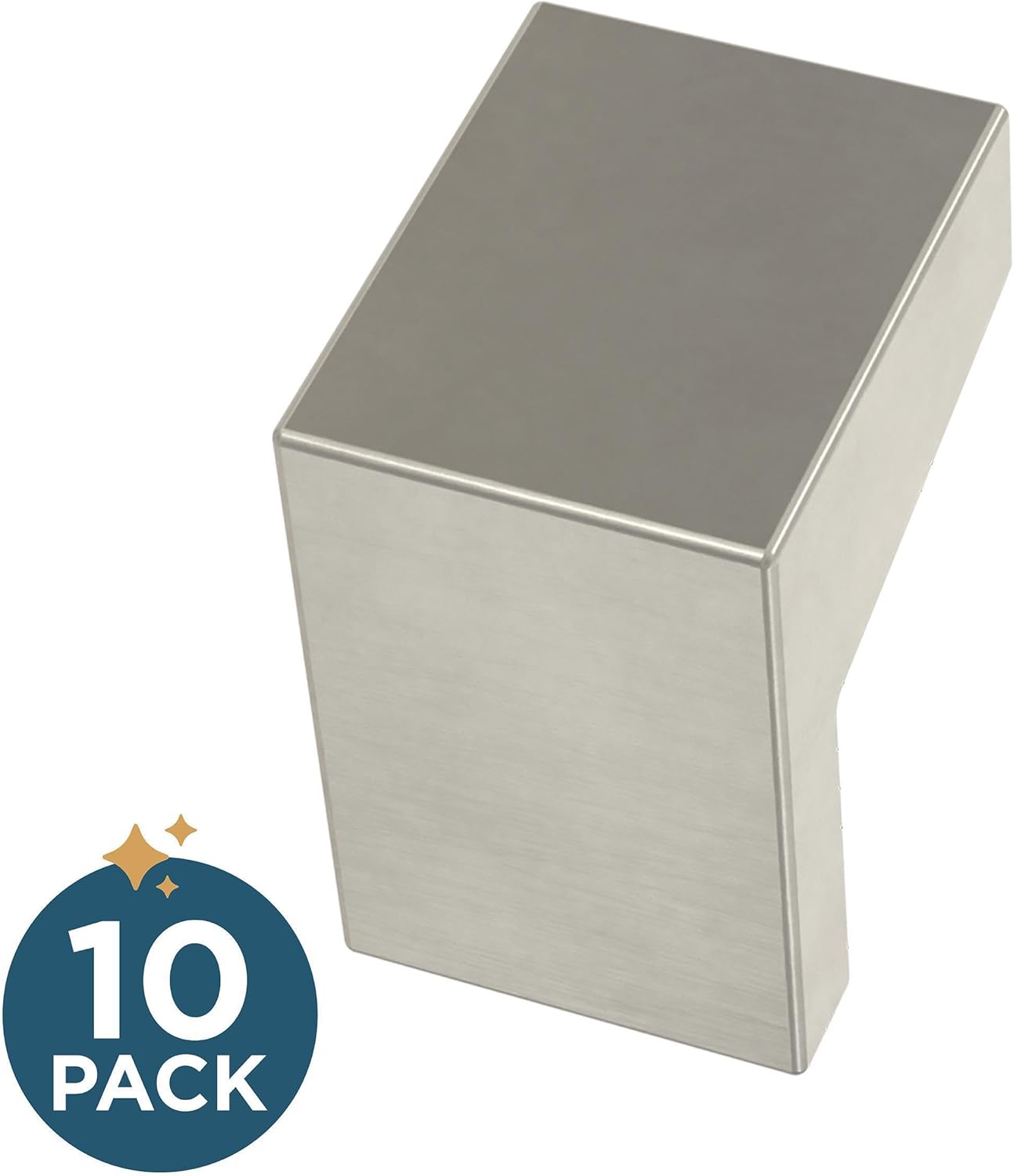 Franklin Brass (10-Pack) – Brushed Nickel Cabinet Knobs for Dressers, Drawers, Kitchen Cabinet Door, Vanity, Furniture, Closet Knobs, 1-1/16 Inch Square | Mirrored