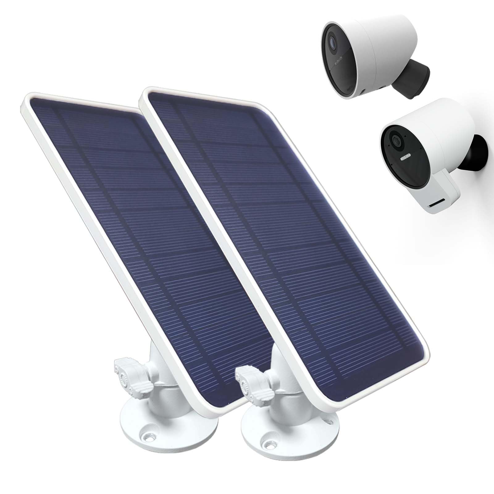 DIANMU Solar Panel for SimpliSafe Outdoor Security Camera & Series 2, with 13FT Weatherproof Cable and Aluminum Alloy Adjustable Mount (2 Pack)