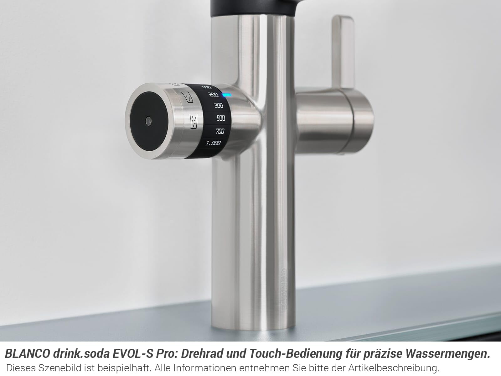 BLANCO drink.soda EVOL-S Pro schwarz matt | Multifunktionales Soda-Wassersystem | Gekühltes Wasser in still, medium & sprudel | Inkl. App | Wassersprudler | Click & Touch Mengeneinstellung | Armatur