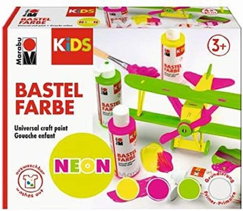 Marabu Set De 6 Pinturas De Dedos De 35 Ml | Colores Básicos Amarillo, Naranja, Rojo, Azul, Verde Y Negro | A Base De Agua Y Lavable | Para Papel, Vidrio, Madera Y Más