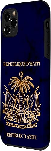 Vista 29 de iPhone 13 Pro Haití, haitiano, pasaporte de Haití, bandera de Haití. Funda