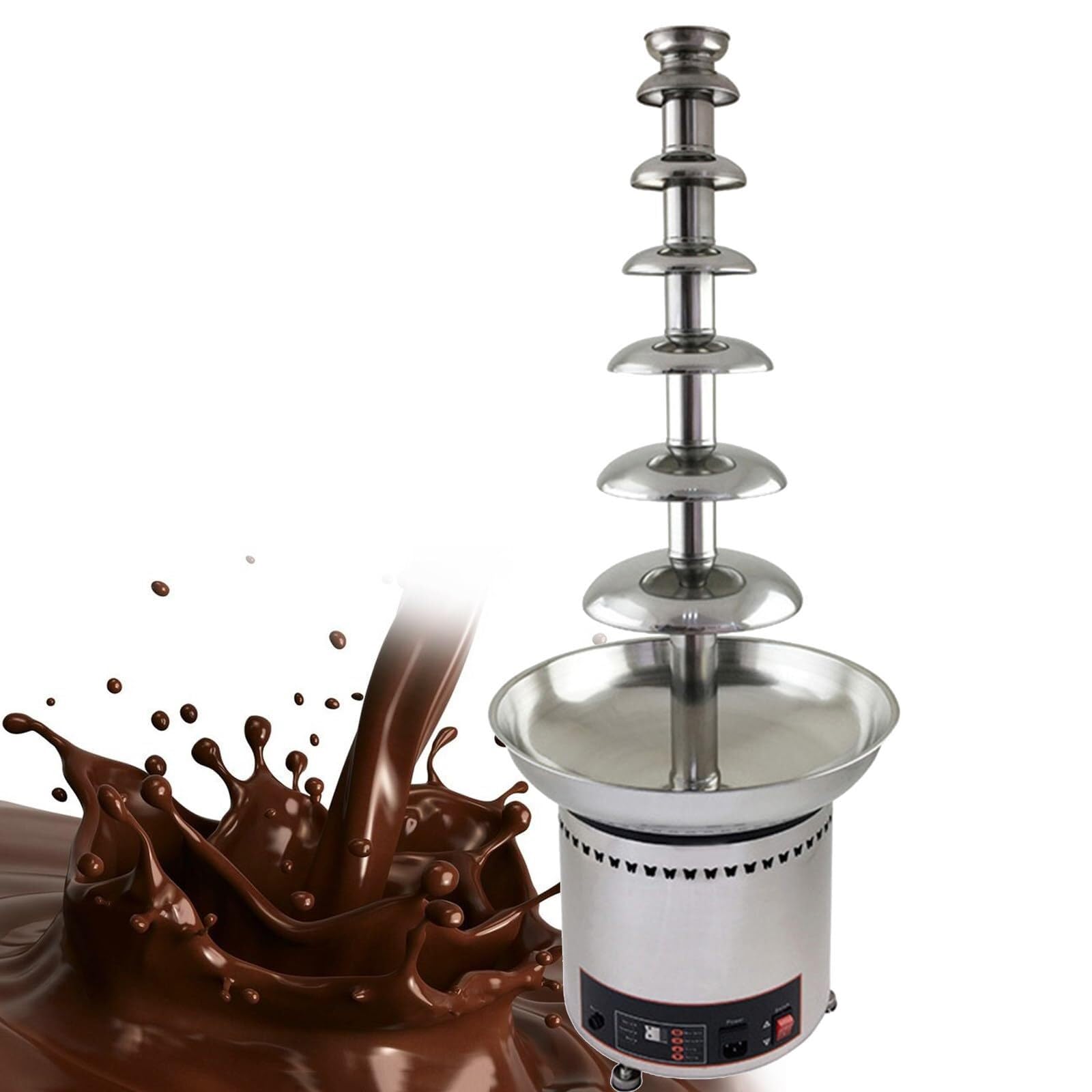 UMJIGF Chocolate Fondue Fountain for Party,Melting Chocolate Waterfall Machine with Warming Function Works 12Hours Continuously 4/5/6/7 Tiers Commercial Use,7layer