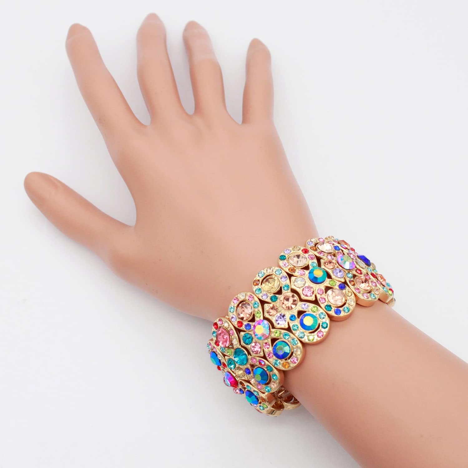Lavencious Infinity Shape Rhinestone Stretch Bracelet Evening Party Jewelry 7” - Image 5