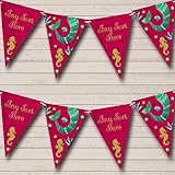 Pink Mermaid Under The Sea Personalized Baby Shower Bunting Flags Banner