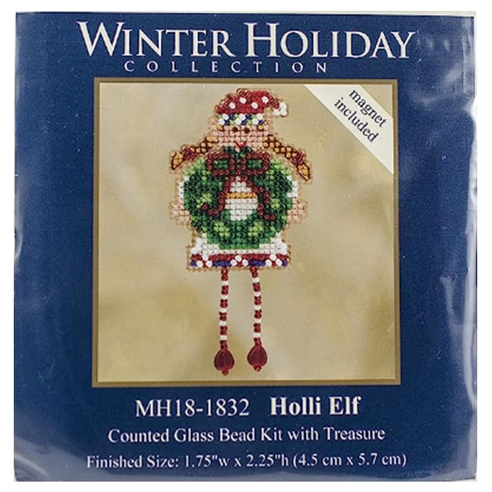 Mill Hill Perlen Kreuzstich Set – Oli & Holli Elf Weihnachtsornamente (Winter Holiday Collection)