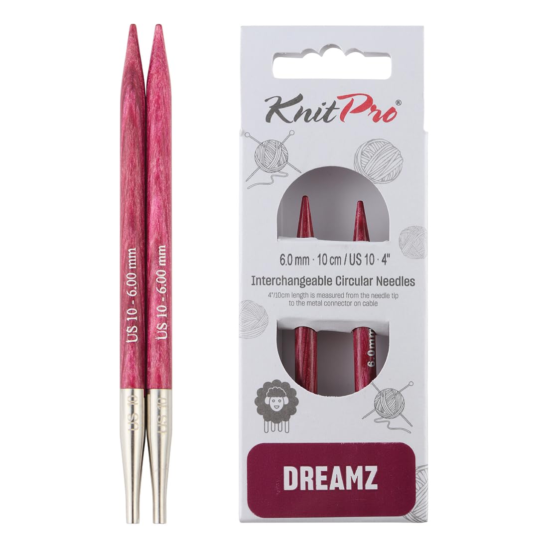 KnitPro Dreamz Interchangeable Circular Needles 4" (10cm) | Size 6.00mm