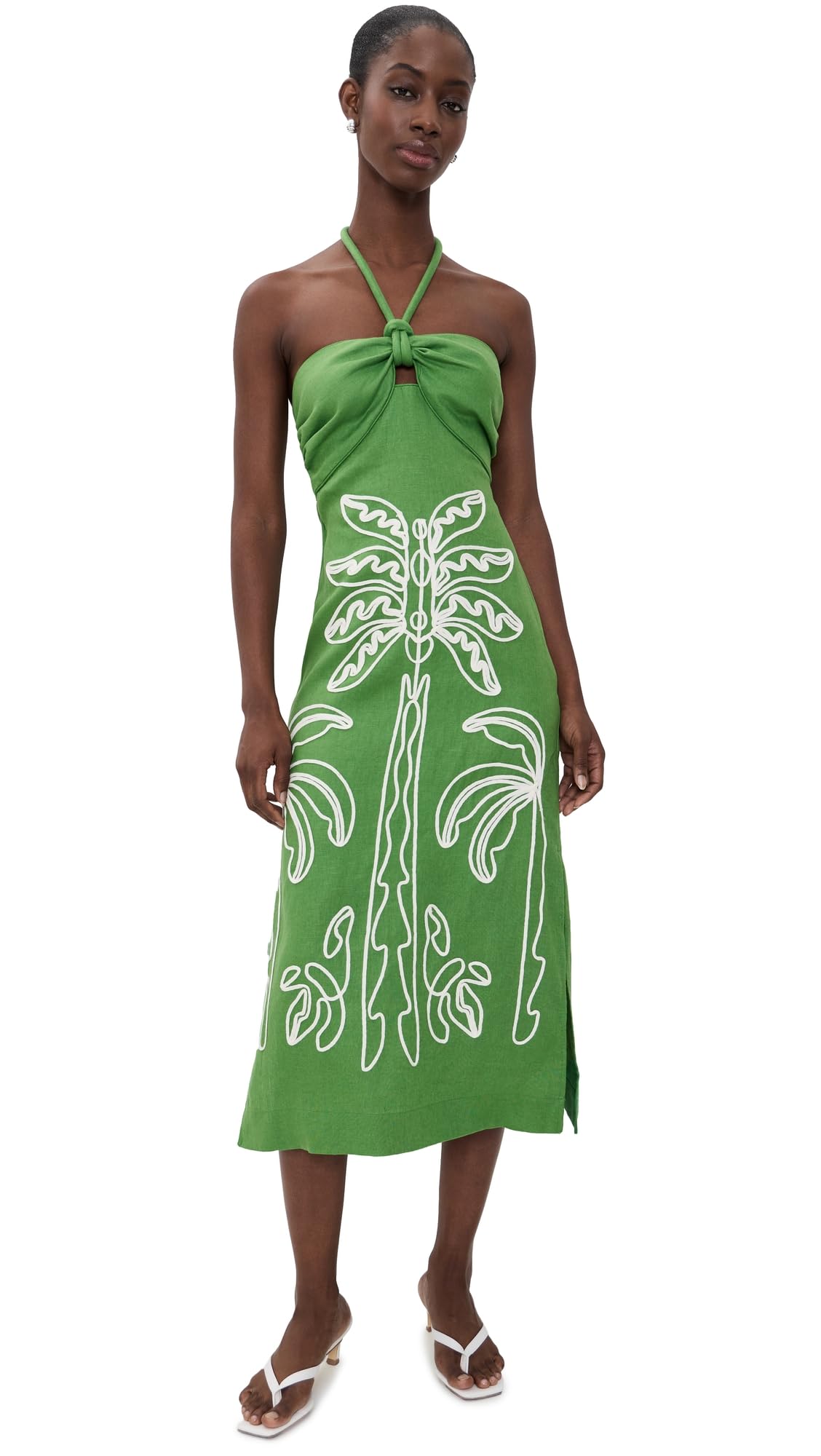 Women's Palm Tree Midi Dress