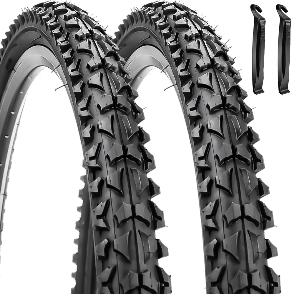 2 Pack 24" / 26"x 2.125" Bike Tire Folding Mountain Bike Replacement Bicycle Tire