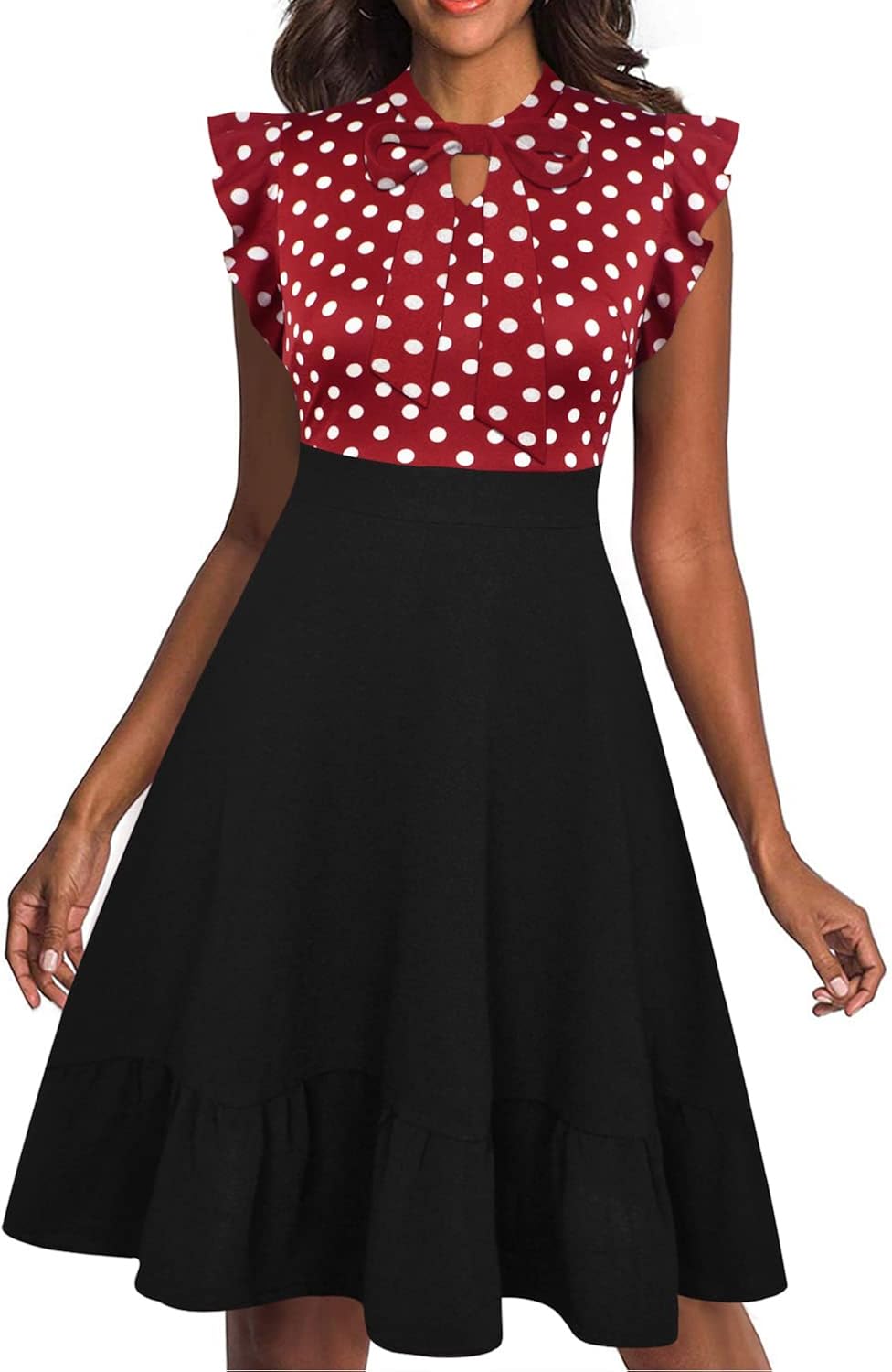 Women Summer Floral Sleeveless A-Line Wear to Work Wedding Guest Party Dresses