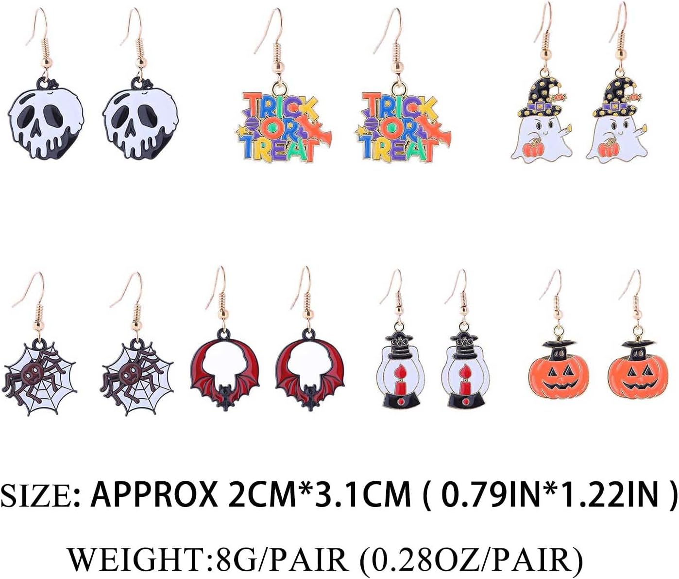 Cute Pumpkin Dripping Oil Drop Dangle Earrings Enamel Ghost Asymmetrical Earrings Studs Fun Halloween Cosplay Costume Party Earrings Jewelry for Women - Image 5