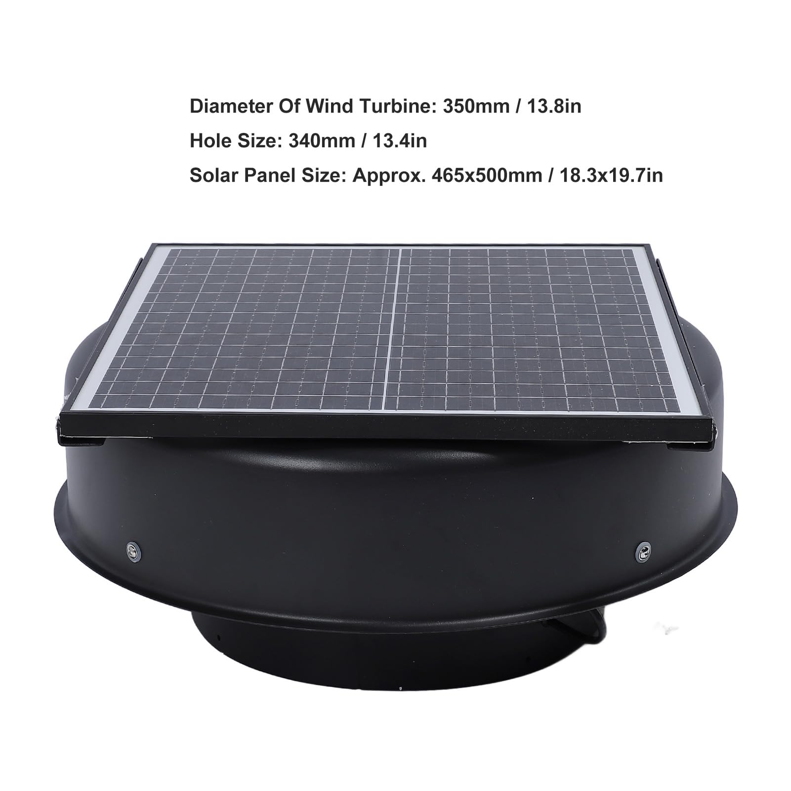 Fockety Solar-Dachbodenventilator, 35 W 40 W DC 15 V Solarbetriebener Dachabluftventilator Wetterfest Wenig Lärm 2500–3000 M³/h Solarbetriebener Ventilator Solar-Dachventilator für