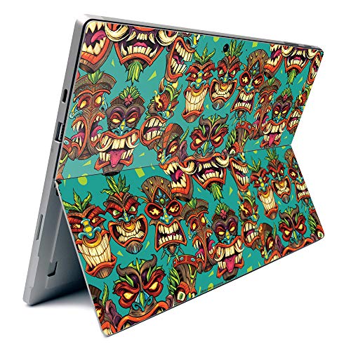Image of MightySkins Carbon Fiber Skin for Microsoft Surface Pro 7 - Crazy Tikis | Textured Carbon Fiber Finish | Easy to Apply, Remove, and Change Styles | Made in The USA