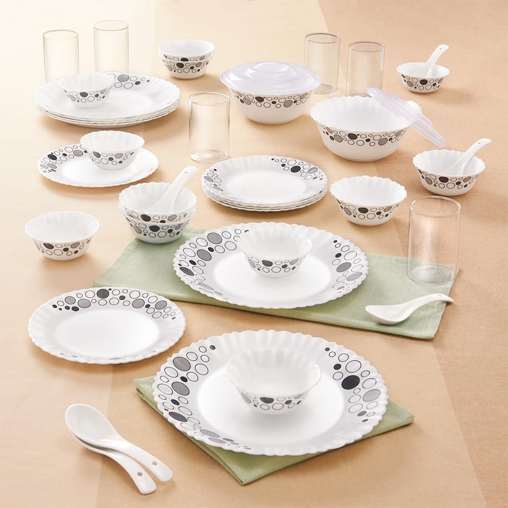 Larah Borosil Luna Silk Dinner Set - 40 Pieces -2