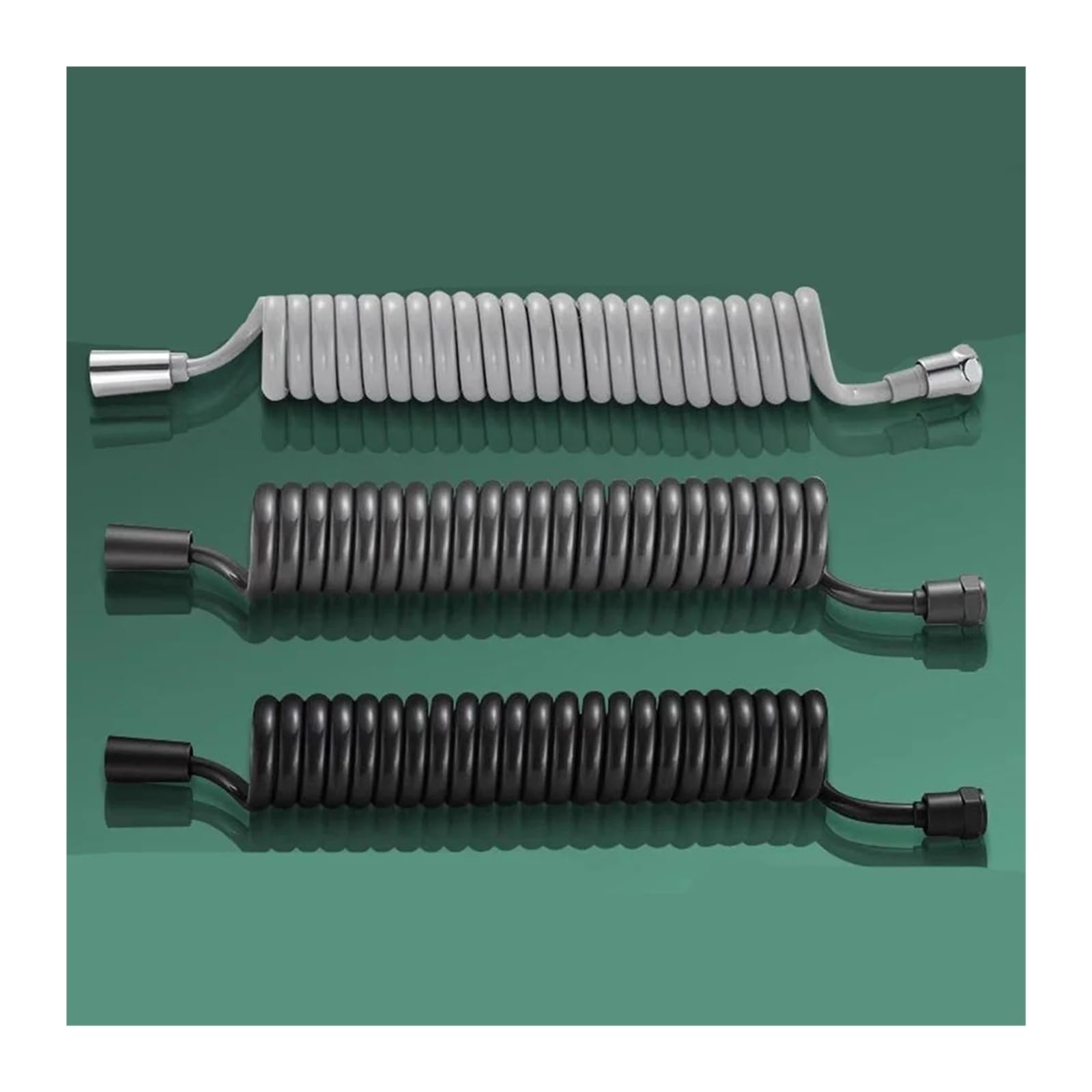 Manguera de ducha flexible de 1,5 m, tubo de agua retráctil extensible G1/2, ajuste universal para inodoro y baño, diseño negro